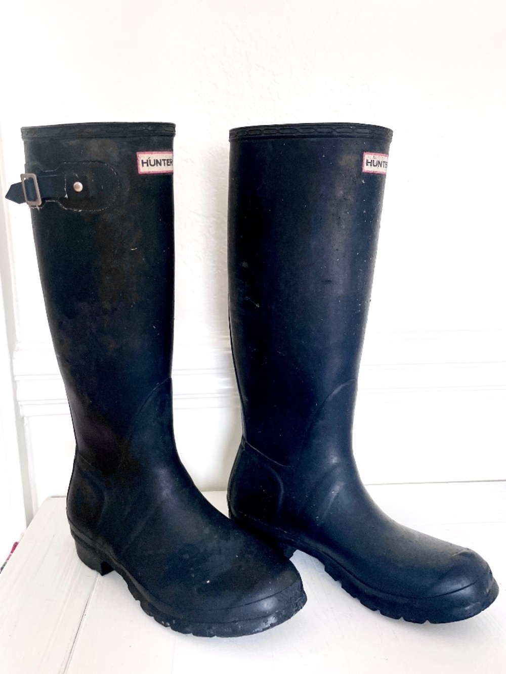 HUNTER Original Tall Black Rain Boots Women’s US 9 Rubber Wellington Boots